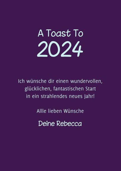 Neujahrskarte 'A toast to 2024' 3