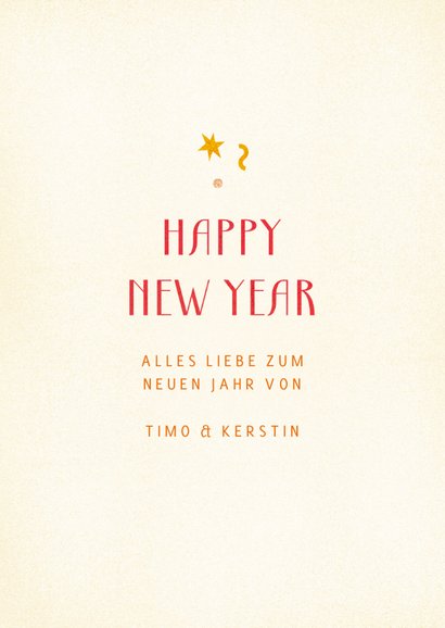 Neujahrskarte bunte Gläser 'Happy New Year' 3