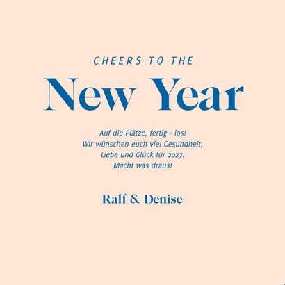 Neujahrskarte 'Cheers to the new year' 3