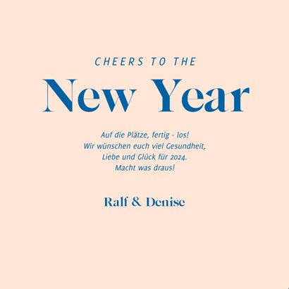 Neujahrskarte 'Cheers to the new year' 3