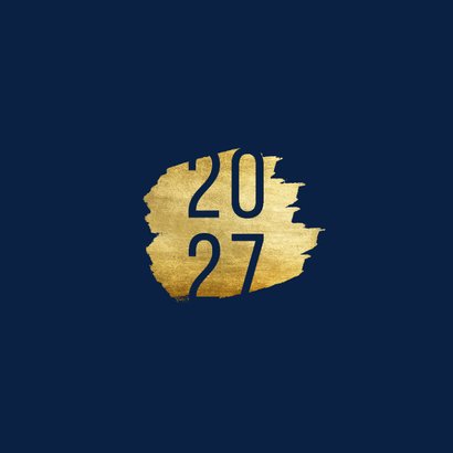 Neujahrskarte dunkelblau mit 2027 auf Gold 2