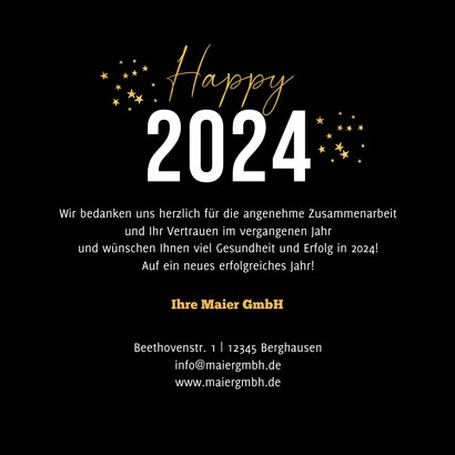 Neujahrskarte Firma 'Happy 2024' 3