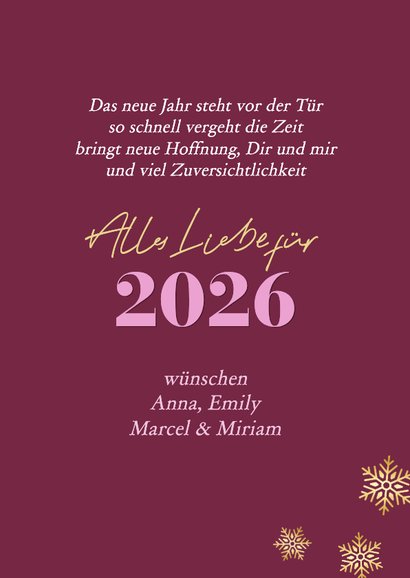 Neujahrskarte Foto in Schneekugel Schneeflocken 3