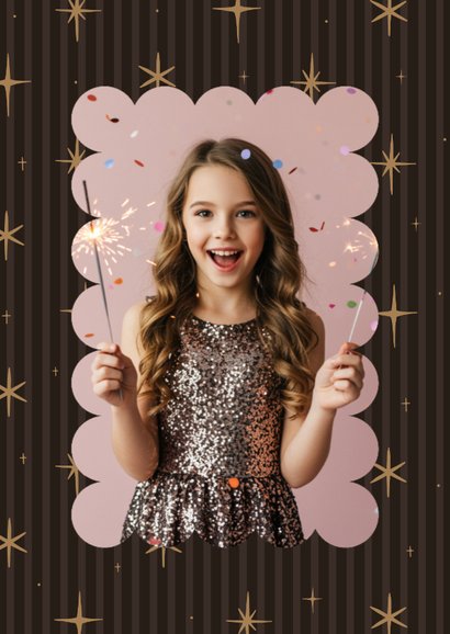 Neujahrskarte Foto Sternchen auf Streifen 2