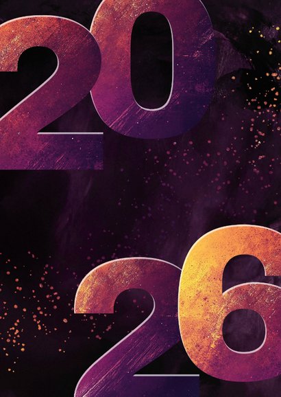 Neujahrskarte Foto & 2026 lila 2