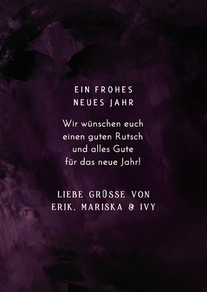 Neujahrskarte Foto & 2026 lila 3