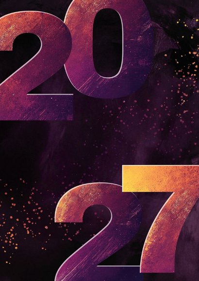 Neujahrskarte Foto & 2027 lila 2