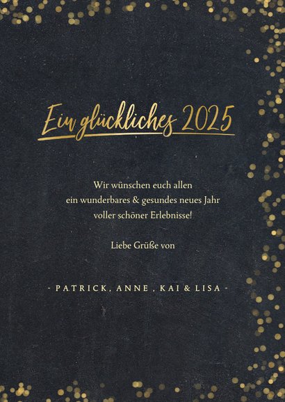 Neujahrskarte Fotocollage goldene 2025 3