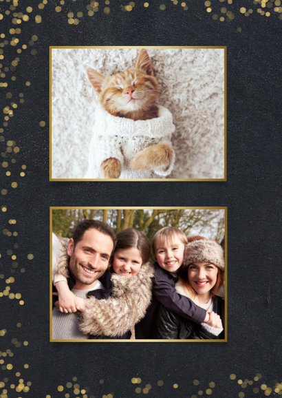Neujahrskarte Fotocollage goldene 2027 2