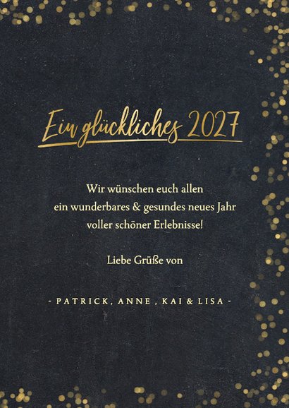 Neujahrskarte Fotocollage goldene 2027 3