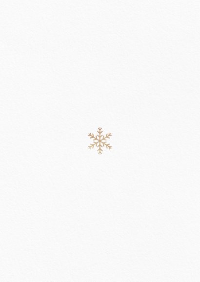 Neujahrskarte Fotocollage Schneeflocke Gold 2026 Rückseite