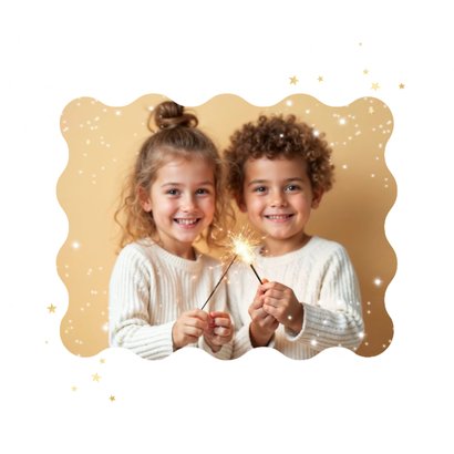 Neujahrskarte Fotocollage verzierte 2026 Goldoptik 2