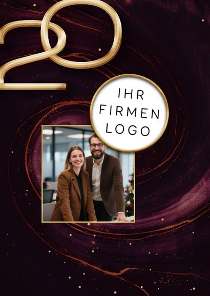 Neujahrskarte geschäftlich Logo Fotocollage Swirl 2