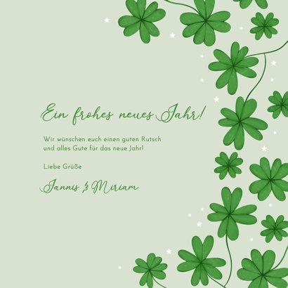 Neujahrskarte Glück Glücksklee Kleeblätter 2026 3