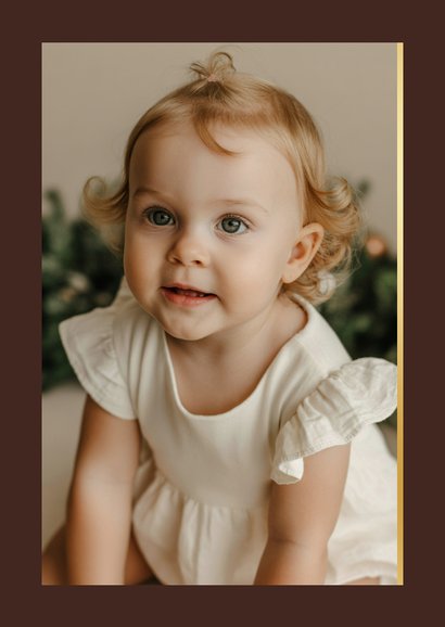 Neujahrskarte goldene Schleife auf Braun 2