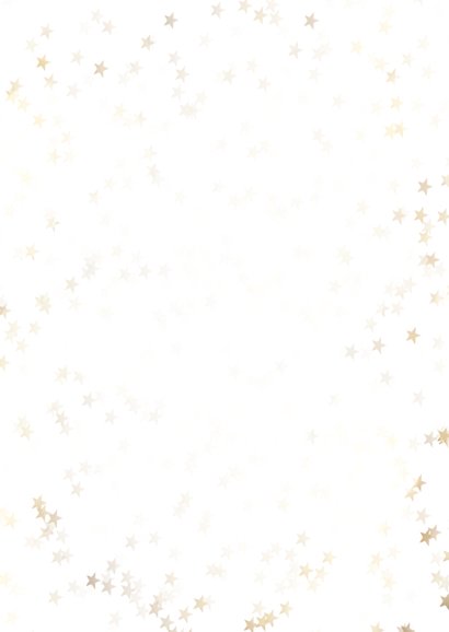 Neujahrskarte goldene Sterne, Foto und happy new year Rückseite