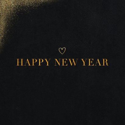 Neujahrskarte Goldlook mit Foto & Herz 2