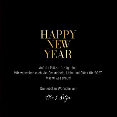 Neujahrskarte 'Happy New Year' große Lettern 3