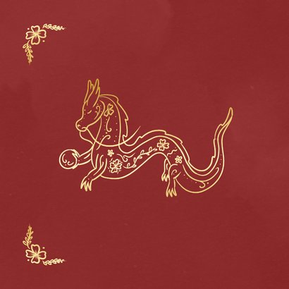 Neujahrskarte Jahr des Drachen Golddrache 2