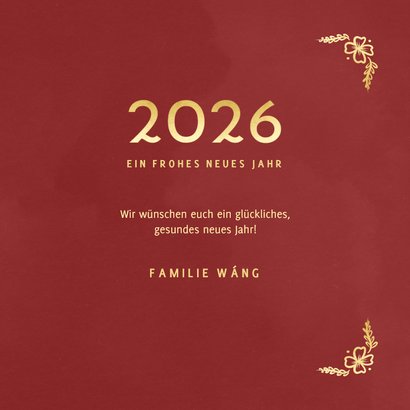Neujahrskarte Jahr des Drachen Golddrache 3