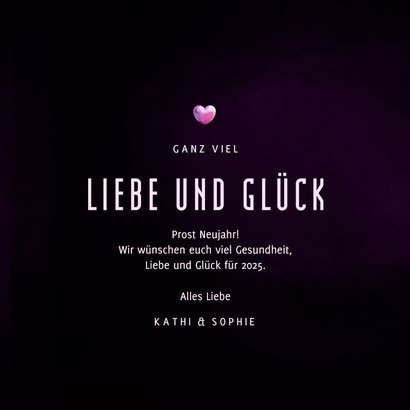 Neujahrskarte Liebe und Glück strahlendes Herz 3