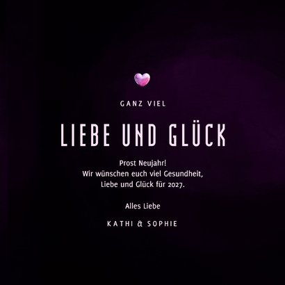 Neujahrskarte Liebe und Glück strahlendes Herz 3
