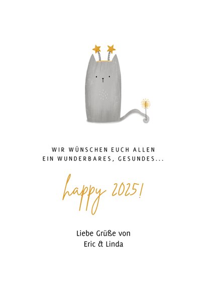 Neujahrskarte mit Katze 'Meow Year' 3