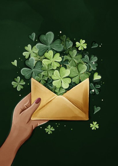 Neujahrskarte mit Umschlag voll Glück 2