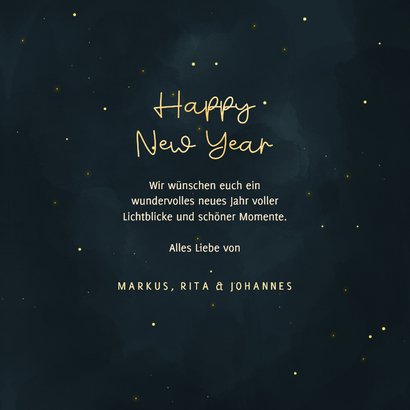 Neujahrskarte Mond mit Lichterkette 3