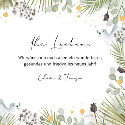 Neujahrskarte Taube 'Friedvolles neues Jahr' 3