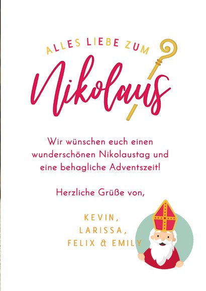 Nikolaus Weihnachtskarte gefüllte Stiefel Kamin 3