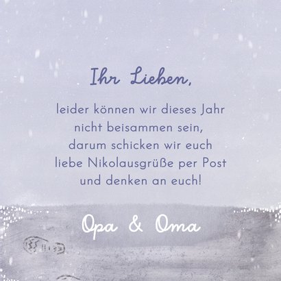 Nikolauskarte 4 Stiefel mit Fußspuren im Schnee 3