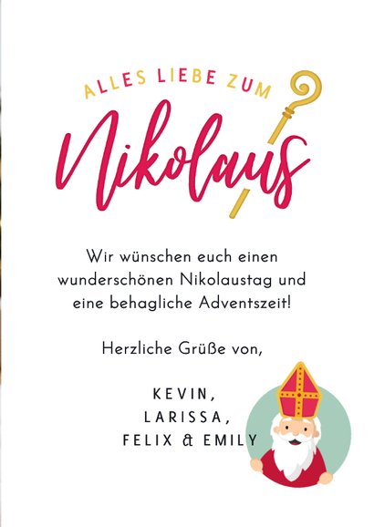 Nikolauskarte Gummistiefel Schnee Kamin Adventsgrüße 3