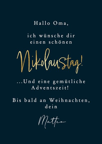 Nikolauskarte mit Foto und Nikolausmütze 3