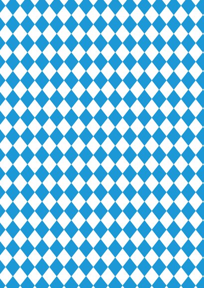 Oktoberfest Einladungskarte Blau-Weiß Rückseite