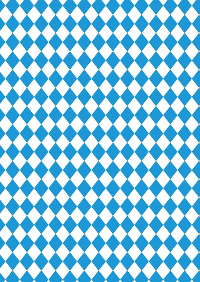 Oktoberfest Einladungskarte Blau-Weiß Rückseite