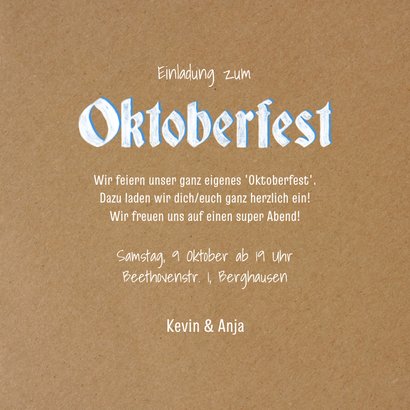 Oktoberfest-Karte Einladung Foto & Bier 3