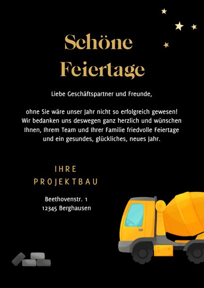 Originelle Firmen-Weihnachtskarte Baukran 3