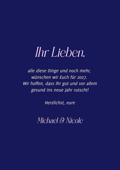 Originelle Neujahrskarte mit großer Schrift 3