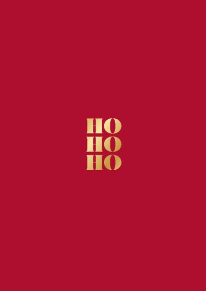 Originelle Weihnachtskarte 'Ho, ho, ho' Rückseite
