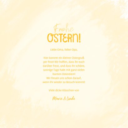 Osterkarte Frohe Ostern eigenes Foto & Küken 3