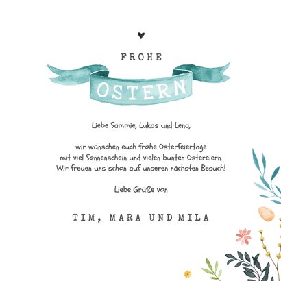 Osterkarte Osterei mit Tupfen 3