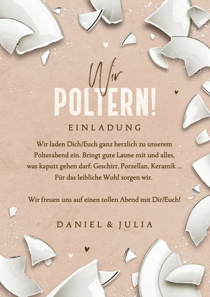 Party-Einladung zum Polterabend Foto & Scherben 3