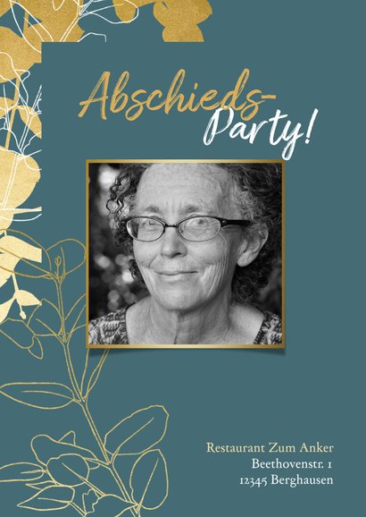 Partyeinladung Abschiedsparty mit Foto 2