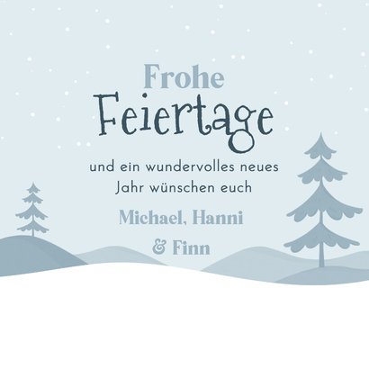 Pinguine im Schnee Weihnachtsgrußkarte Kinder Familie 3