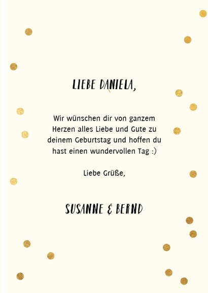 Rosa Konfetti-Glückwunschkarte 'happy bday to you' 3