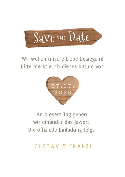 Save-our-Date-Karte Hochzeit Tracht, Blumen & Geweih 3