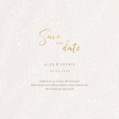Save-our-Date-Karte zur Hochzeit feine Zweige 3