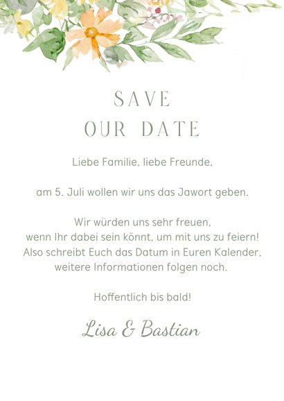 Save-Our-Date zur Hochzeit romantische Blumenranken 3