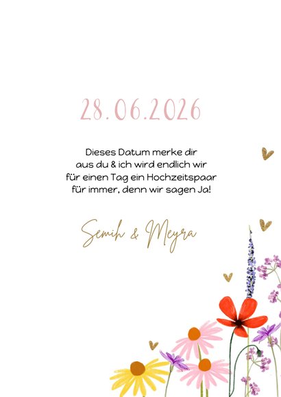 Save-the-Date-Fotokarte Hochzeit Blumenwiese 3